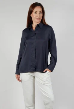 Sarah Pacini Tops^Button Up Shirt in Blue