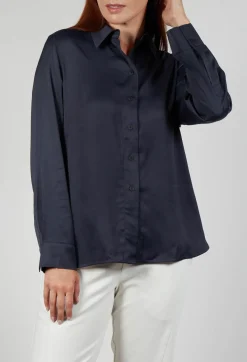 Sarah Pacini Tops^Button Up Shirt in Blue