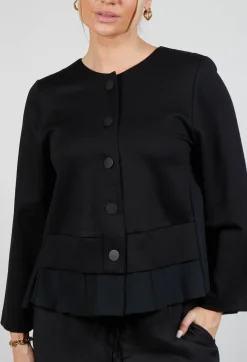 Mei Meij Jackets^Button Up Statement Jacket in Nero