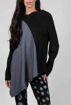 Xenia Design Shirts & Blouses^Cabi Top with Grey Panneling in Black and Grey