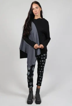 Xenia Design Shirts & Blouses^Cabi Top with Grey Panneling in Black and Grey