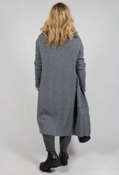 Sarah Pacini Cardigans^Cable Knit Long Cardigan in Steel Grey