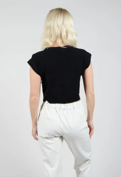 Sarah Pacini Jumpers^Cable Knit Sweater Vest in Black