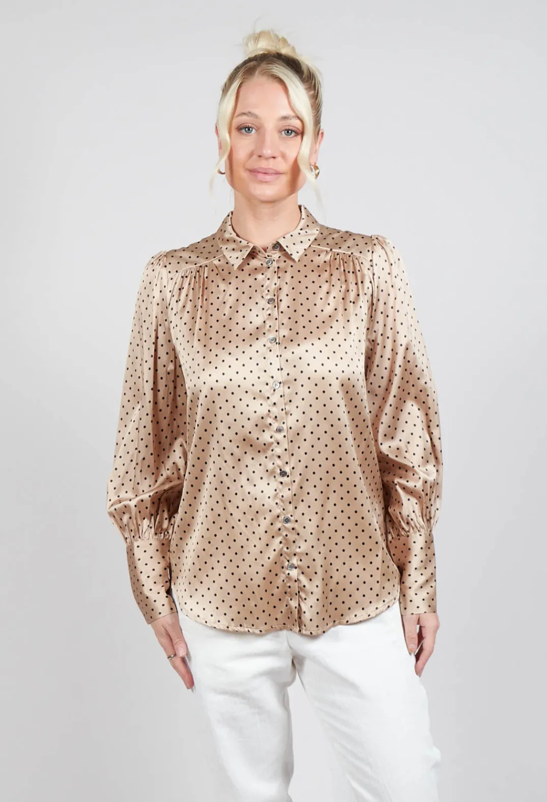 Dea Kudibal Shirts & Blouses^Cadence Shirt with Volume Sleeves in Dot