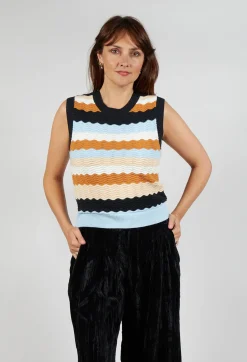 Rene Derhy Tops^Caillou Knitted Vest in Noir Multi Stripe
