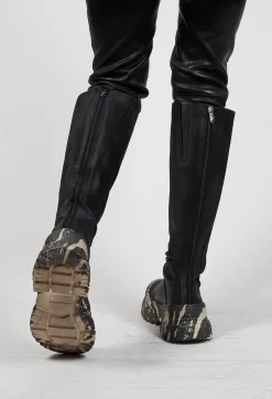 Lofina Boots^Calf Length Boots in Gasoline Nero