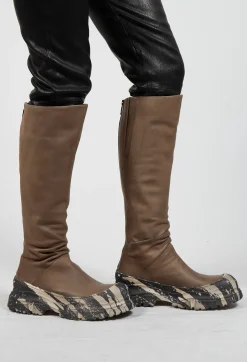 Lofina Boots^Calf Length Boots in Gasoline Atmosfera