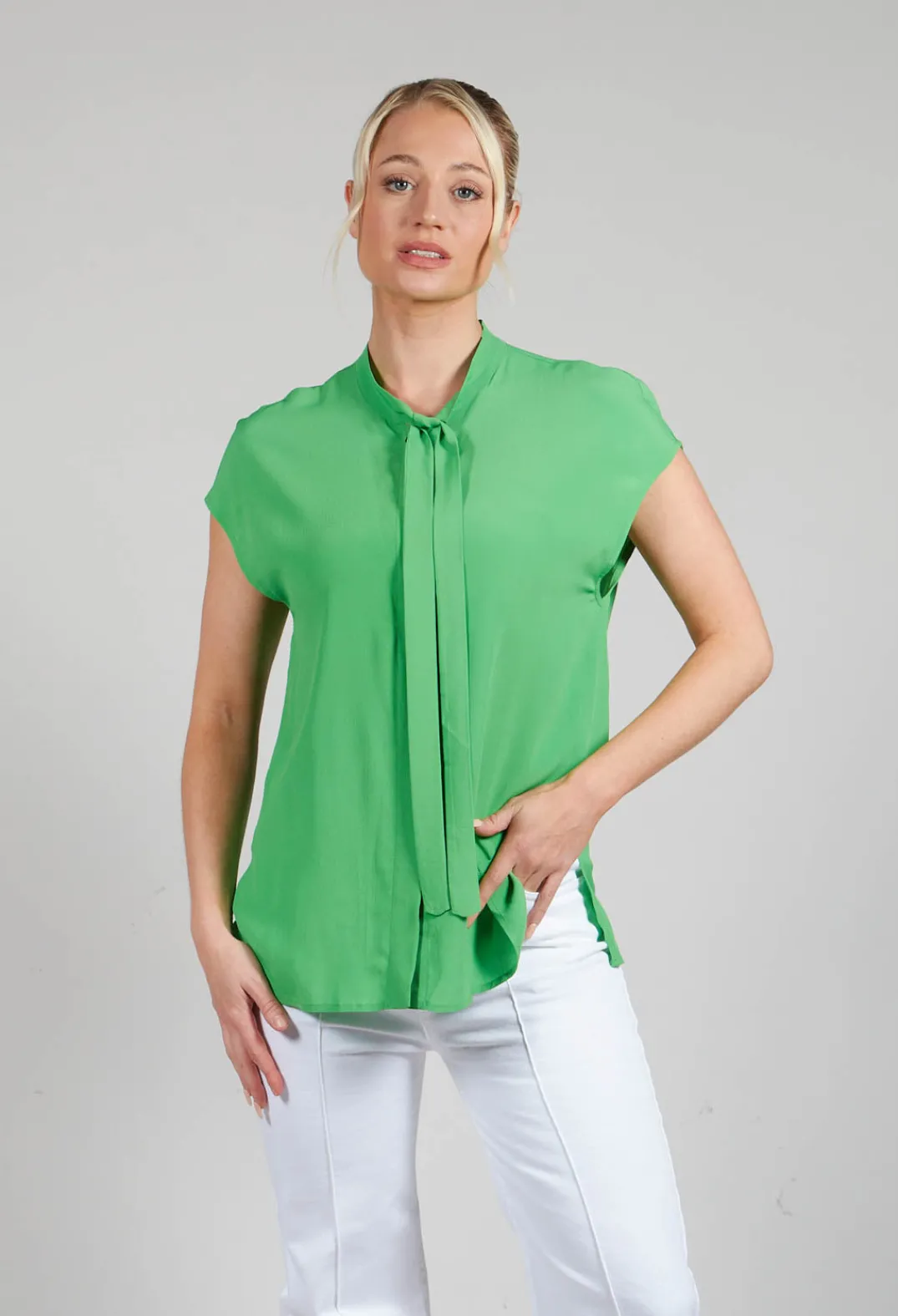 Beatrice B Shirts & Blouses^Capped Sleeve Blouse in Flash Green