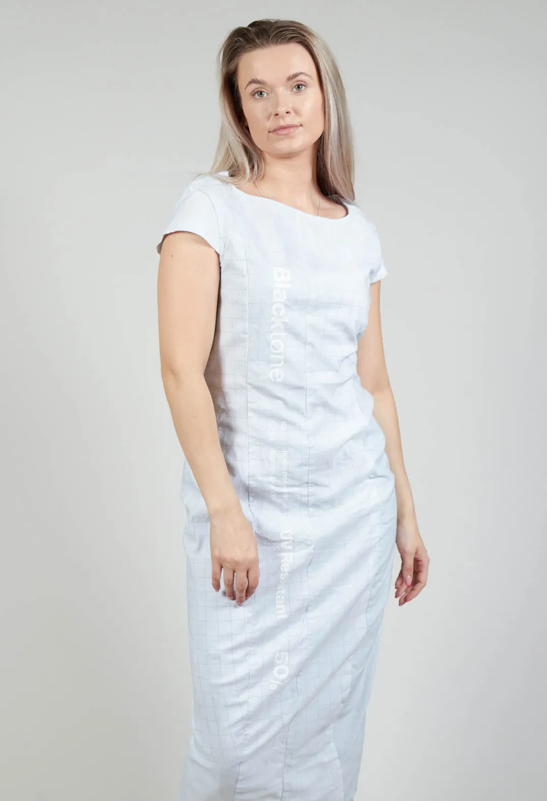 Rundholz Black Label Dresses^Capped Sleeve Slim Fit Dress in Placed Grey Print