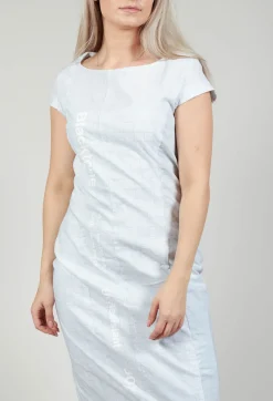 Rundholz Black Label Dresses^Capped Sleeve Slim Fit Dress in Placed Grey Print
