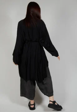 Sanctamuerte Cardigans^Cardigan in Viscosa Tinto Freddo Nero