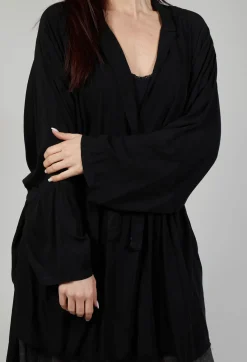 Sanctamuerte Cardigans^Cardigan in Viscosa Tinto Freddo Nero