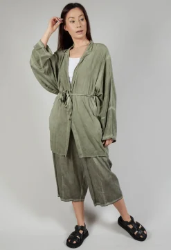 Sanctamuerte Cardigans^Cardigan in Viscosa Tinto Freddo Olive