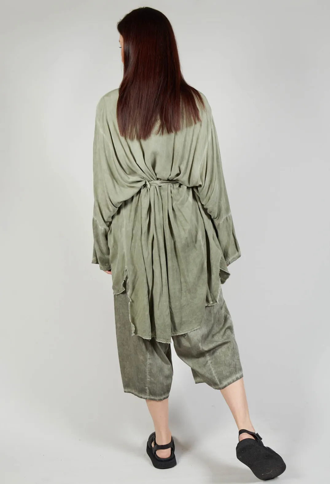 Sanctamuerte Cardigans^Cardigan in Viscosa Tinto Freddo Olive