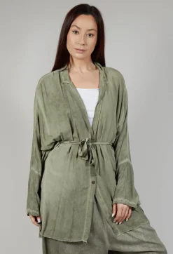 Sanctamuerte Cardigans^Cardigan in Viscosa Tinto Freddo Olive
