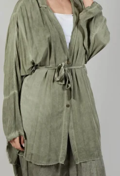 Sanctamuerte Cardigans^Cardigan in Viscosa Tinto Freddo Olive