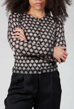 Maliparmi Cardigans^Cardigan Knitted in Nero Beige