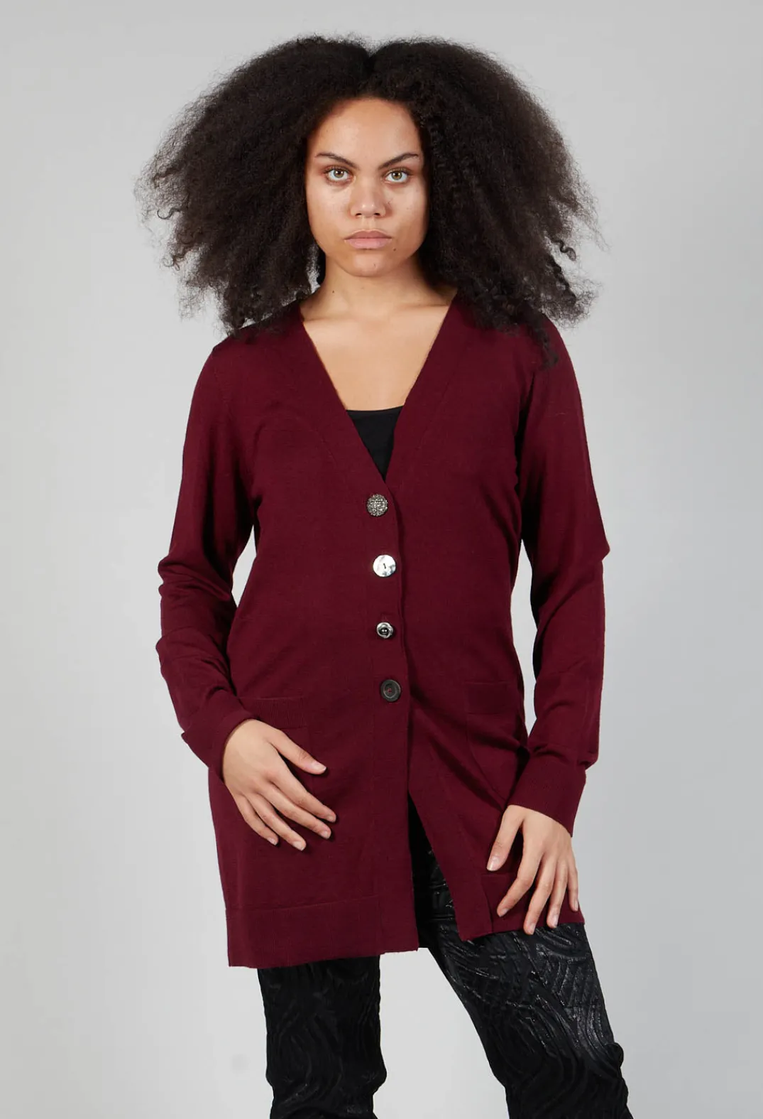 Maliparmi Cardigans^Cardigan Knitted in Vinaccia RedGrap