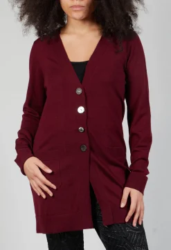 Maliparmi Cardigans^Cardigan Knitted in Vinaccia RedGrap