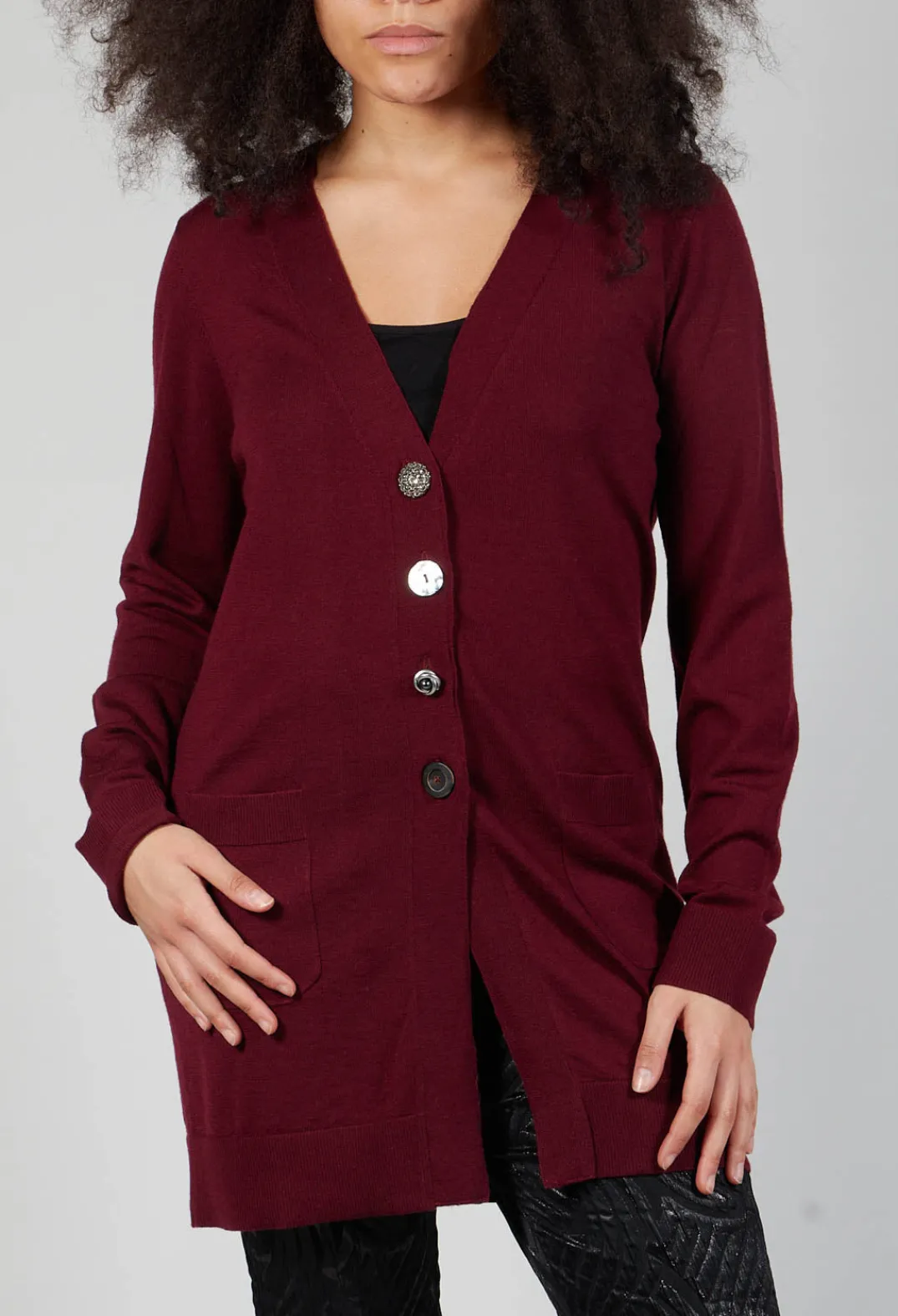 Maliparmi Cardigans^Cardigan Knitted in Vinaccia RedGrap
