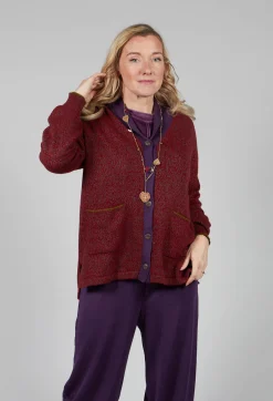 Traces of Me Knitwear|Cardigans^Cardigan Long Shawl in Cherry and Mosaic