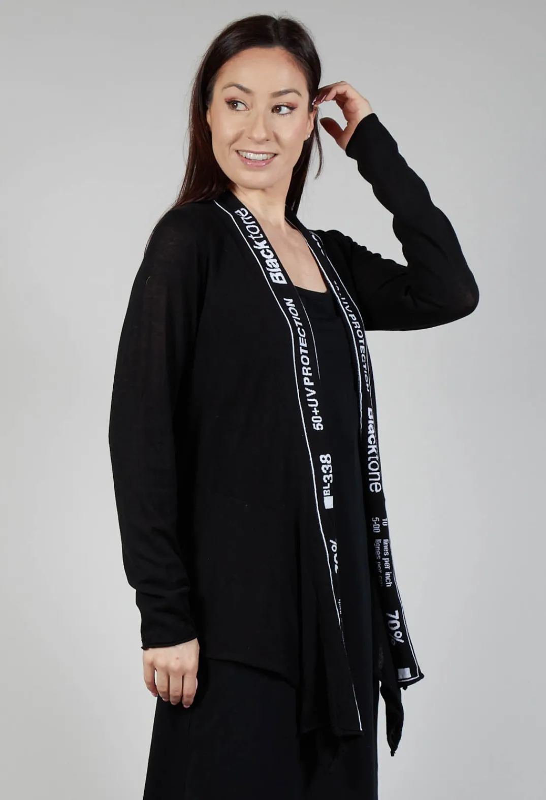 Rundholz Black Label Cardigans^Cardigan with Lettering Detail in Black Jacquard