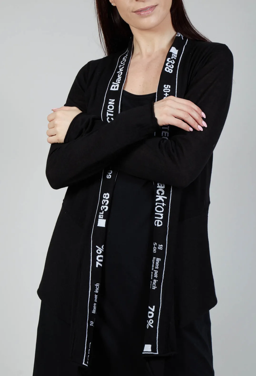 Rundholz Black Label Cardigans^Cardigan with Lettering Detail in Black Jacquard