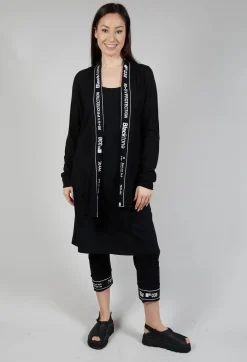 Rundholz Black Label Cardigans^Cardigan with Lettering Detail in Black Jacquard