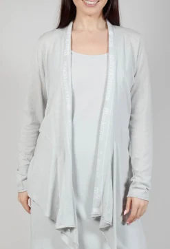Rundholz Black Label Cardigans^Cardigan with Lettering Detail in Grey Jacquard