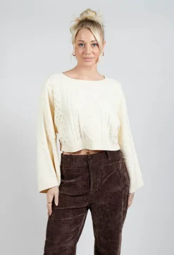 Rene Derhy Jumpers^Carignan Cropped Jumper in Ecru