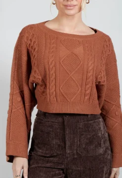 Rene Derhy Jumpers^Carignan Cropped Jumper in Camel