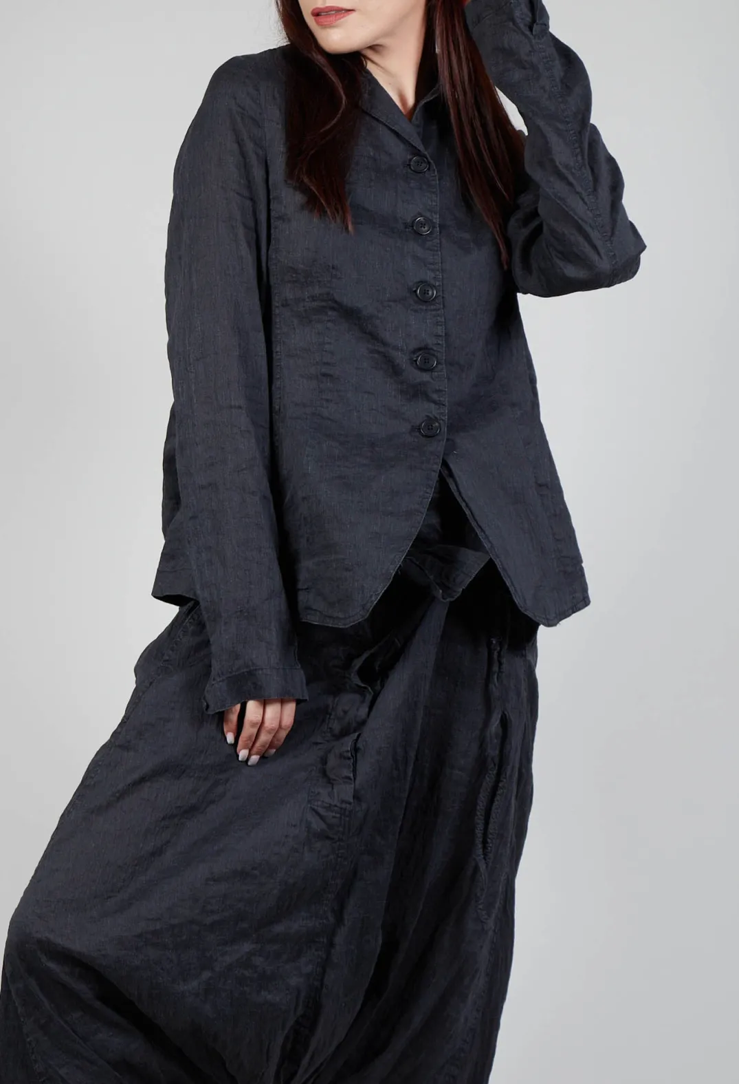 Rundholz Mainline Jackets^Cascade Collar Jacket in Blk Melange
