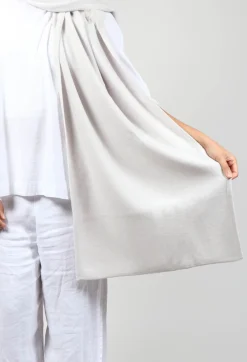 Dom Goor Scarves^Cashmere Scarf with Fur Trim in Fog