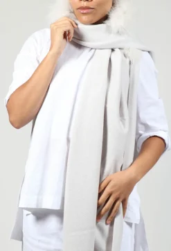 Dom Goor Scarves^Cashmere Scarf with Fur Trim in Fog
