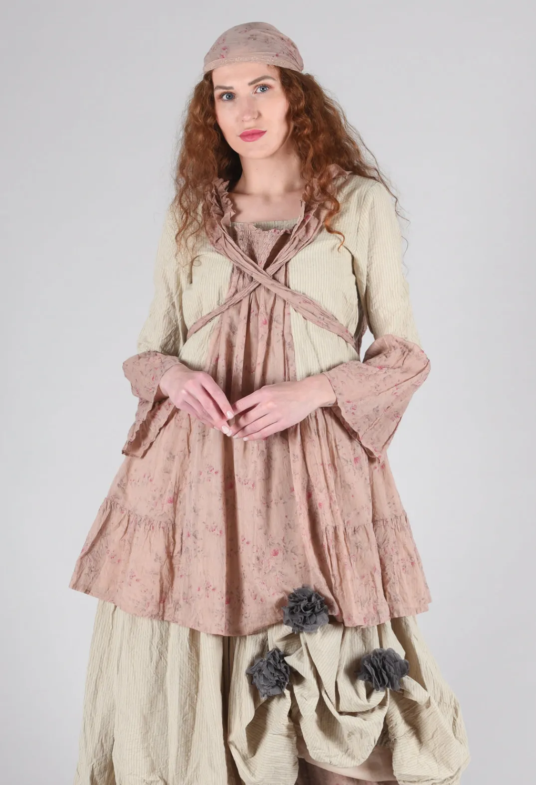 Les Ours Tops^Cassis Blouse in Liberty Pink Print