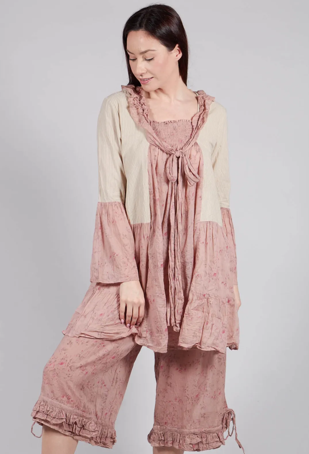 Les Ours Tops^Cassis Blouse in Liberty Pink Print