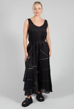 La Vaca Loca Jumpsuits^Ceila Printed Jumpsuit in Off Black Banner