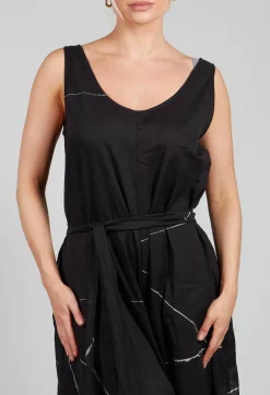 La Vaca Loca Jumpsuits^Ceila Printed Jumpsuit in Off Black Banner
