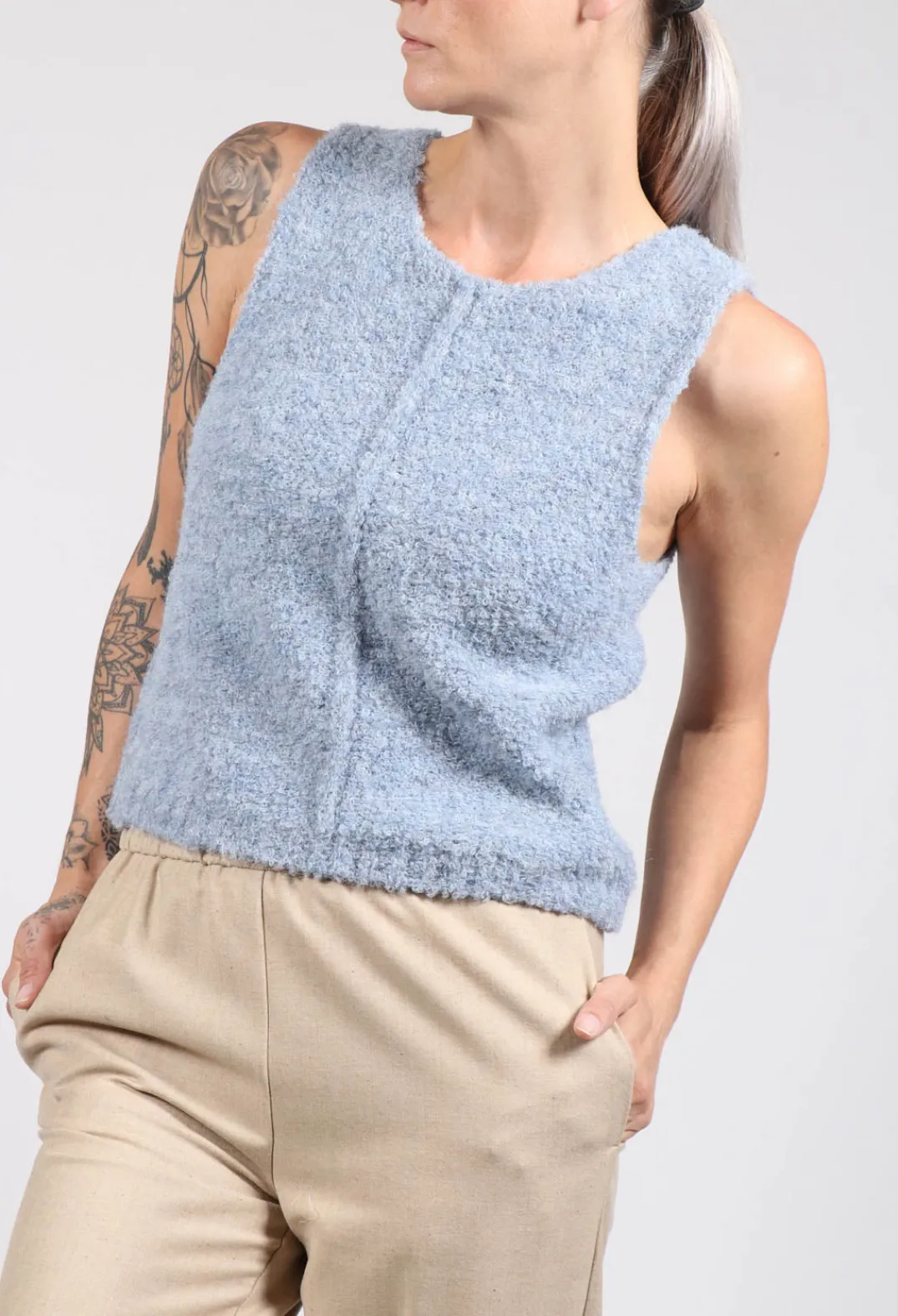 Fringe Tops^Celia Tank in Light Blue