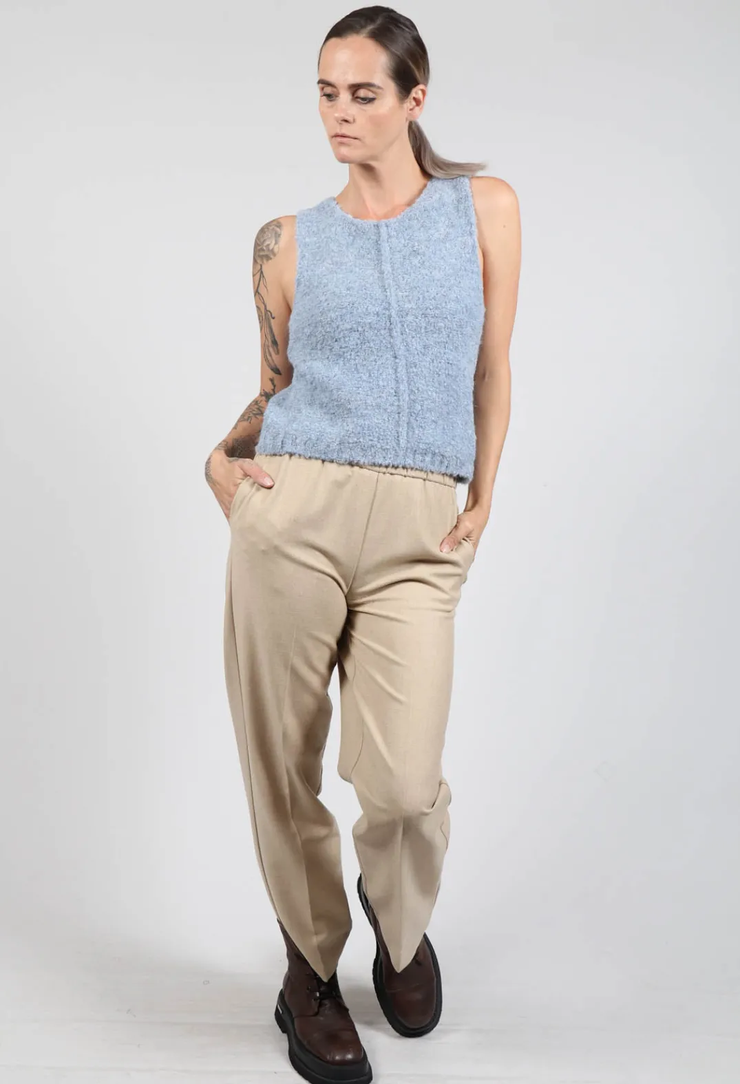 Fringe Tops^Celia Tank in Light Blue