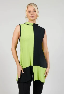 Philomena Christ Tops^Centre Split Top in Black and Green