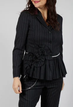 High Jackets^Ceremony Jacket in Black Pinstripe