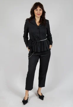 High Jackets^Ceremony Jacket in Black Pinstripe