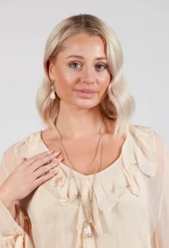 ICANDI Rocks Necklaces^Chain Necklace with Baroque Pearl in Pale Grey
