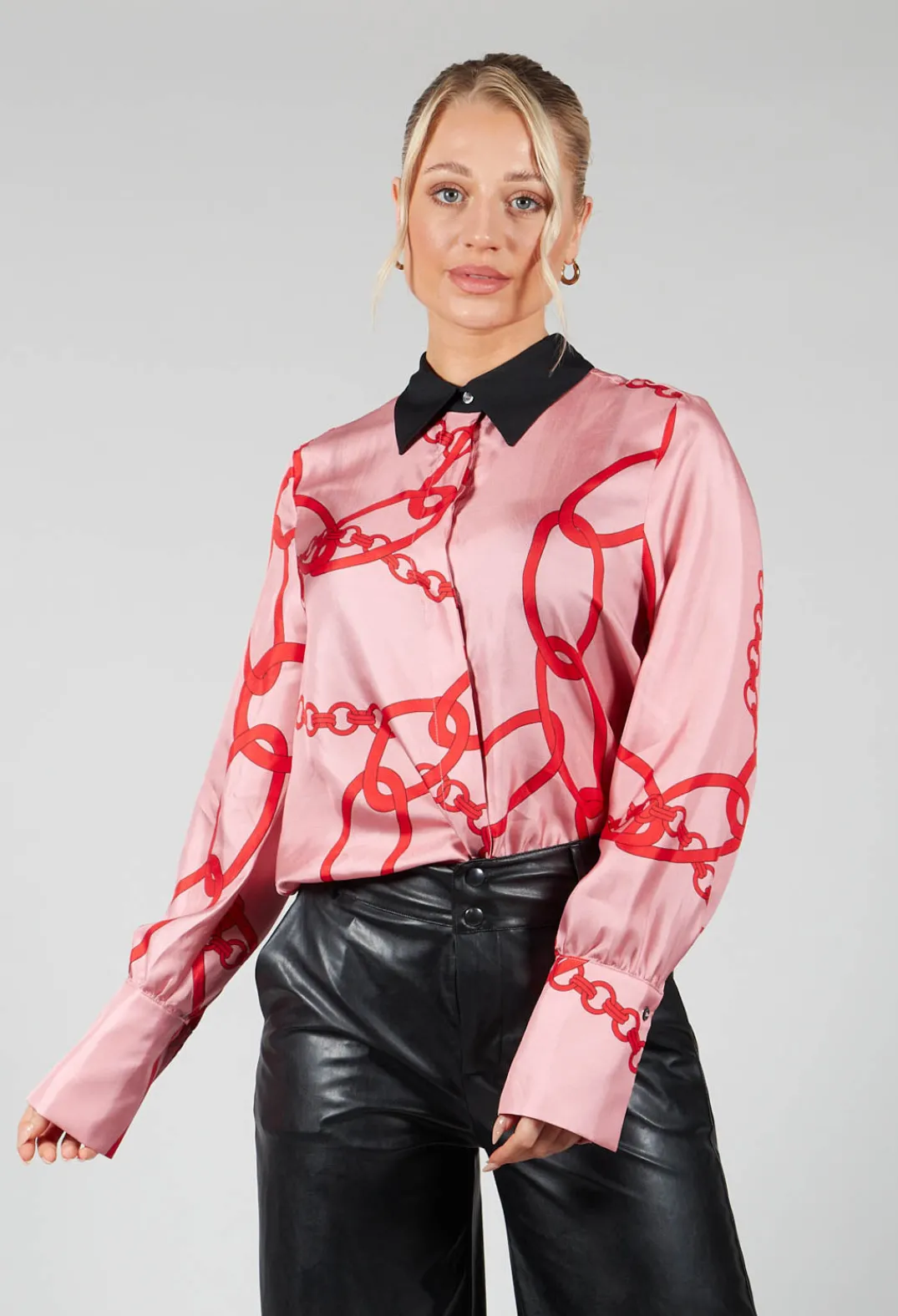 Beatrice B Co-ords & Suits^Chain Print Shirt in Pink