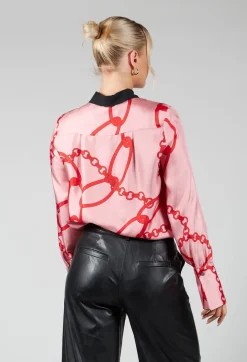 Beatrice B Co-ords & Suits^Chain Print Shirt in Pink