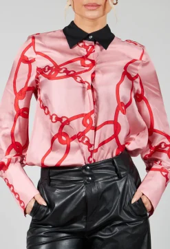 Beatrice B Co-ords & Suits^Chain Print Shirt in Pink