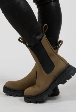 BRGN Boots^Chelsea Boots in Lizard Green