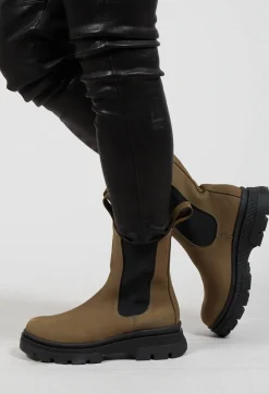 BRGN Boots^Chelsea Boots in Lizard Green