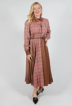 Sfizio Dresses^Chemisier Dress with Patchwork in Caramel